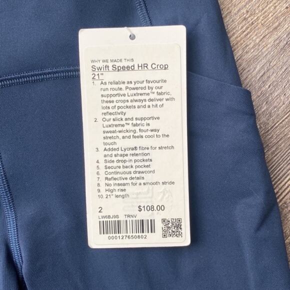 Lululemon Swift Speed HR Crop 21” True Navy - Picture 3 of 6